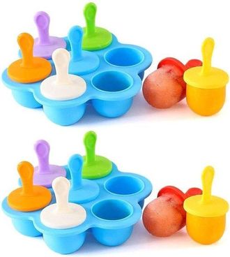 OEM Moldes De Silicona De 2 Piezas Para Cubitos De Hielo, Con Palitos, Congelador, M&aacute;quina De Hielo, Mini Moldes Para Cubitos De Hielo, Morado Oscuro