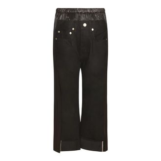 Junya Watanabe Pleated-panel Pants - Dames - Vrijetijds broeken - Zwart - S - Denim - Broeken