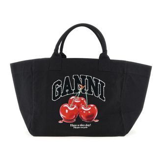 Ganni Dames, Tassen, Zwart, Maat: ONE Size Katoen