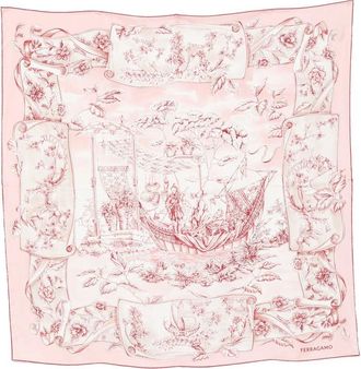 Ferragamo Graphic-print Silk Scarf