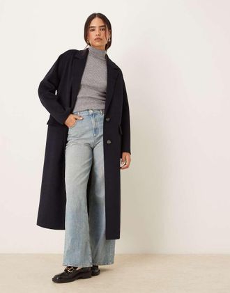 Mango Giacca sartoriale in misto lana blu navy