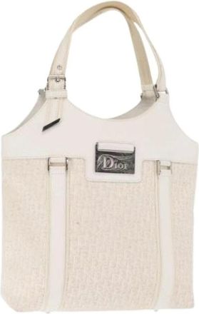 Dior Pre-owned Shoulder Bags, female, White, Size: ONE SIZE Pre-owned Trotter Canvas Tote Bag