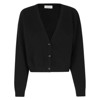 Roberto Collina Cropped Cardigan - Dames - Truien - Zwart - Maat: XS Wol