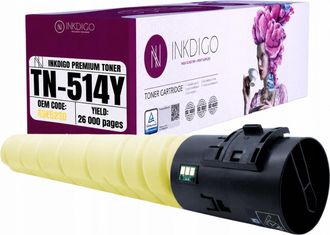 OEM Toner Inkdigo Tn514y Compatibile Con Konica Minolta Bizhub C458 C558 C658, Certificato T&uuml;v