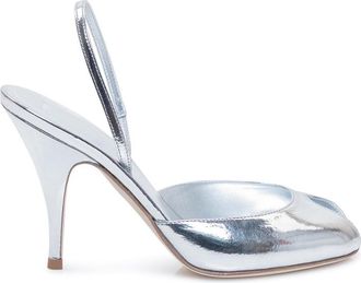 3Juin Silver Slingback Heels