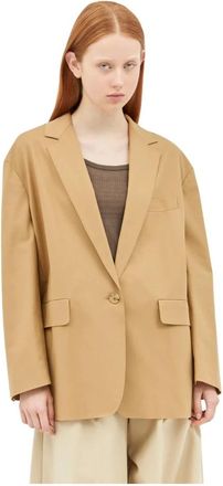 Max Mara Canvas Blazer - Dames - Blazers - Beige - 2XS - Katoen - Jassen