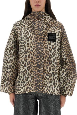 Ganni Leopard Print Jacket-Donna