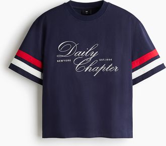 H&M T-Shirt in Loose Fit - Blue