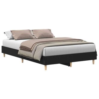 Berkfield Home Modern Bed Frame 135x190 cm Black Oak Engineered Wood