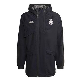 adidas Real Madrid Soccer/Football Hooded Jacket Black GR4275