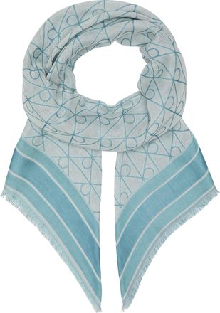 Calvin Klein Modetuch CALVIN KLEIN EMBLEM AOP JACQUARD SQUARE SCARF, Damen, whispering blau, wei&szlig;, Web, Kunstfaser, gemustert, mehrfarbig, Modet&uuml;cher Modetuch, Mit