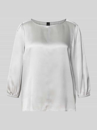 Marc Cain Blusenshirt aus Seide mit 3/4-Arm in Stein, Gr&ouml;&szlig;e 34