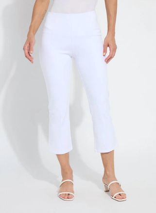 Lyss&eacute; Womens Lizzette Bow Detail Crop Flare Denim Pants In White