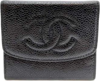 Chanel Black Grained Calfskin Coin Purse/Coin Case (Pre-Owned)