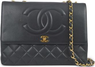 Chanel 1992 straight flap shoulder bag - women - Lambskin - One Size - Black