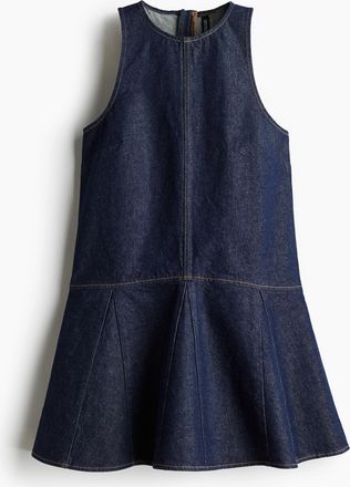 H&M Ausgestelltes Jeanskleid - Dunkles Denimblau