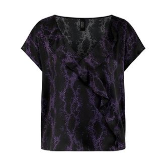 Marc Cain Zijden top met slangenprint - Dames - Blouses & Shirts - Veelkleurig - Maat: M Zijde