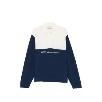 Ami Colourblock Long-sleeve Polo Shirt