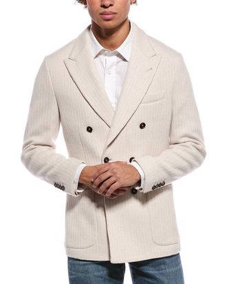 Eleventy Double-Breasted Wool & Cashmere-Blend Jacket
