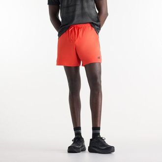 New Balance Uomo RC Essential Short 5 in Rosso, Politessuto, Taglia 2XL