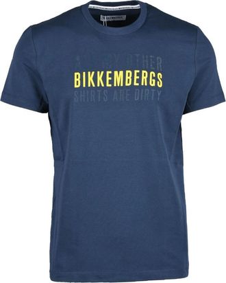 Dirk Bikkembergs Blauw T-shirt voor mannen - Heren - T-shirts - Blauw - S - Katoen - Tops