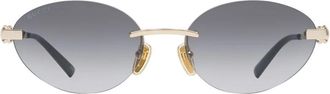 Gucci Sunglasses, female, Yellow, Size: 58 MM Gg2051S Frameless Oval Sunglasses
