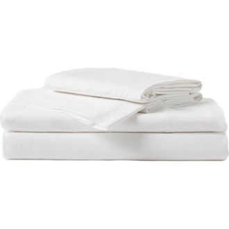 Pact Organic Cotton Organic Cool-Air Percale Sheet Set in White at Nordstrom, Size California King