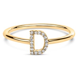 House of Brilliance 10K Gold Diamond Accent Initial A-Z Ring
