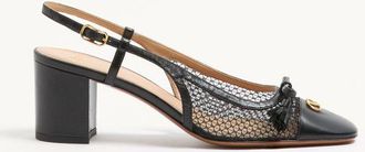Valentino Garavani Valet Du Roi Slingback Pump in Mesh and Kidskin 60MM Wo