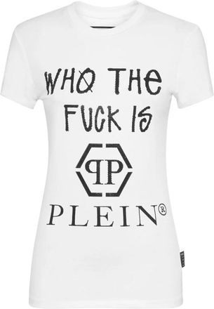 Philipp Plein T-shirt Pure - Dames - T-shirts - Wit - XL - Katoen - Tops