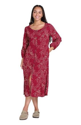Toad & Co Manzana Paneled Midi Long Sleeve Dress in Berry Floral Print at Nordstrom, Size X-Small