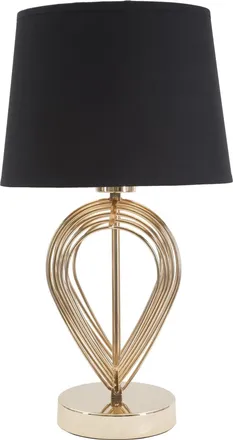 Mauro Ferretti L&aacute;mpara de mesa de metal dorado con pantalla negra &oslash; cm 24x44