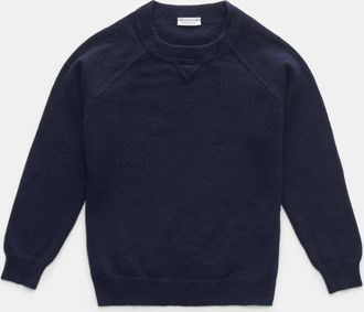 Braun Hamburg Men - Kids cashmere crew neck jumper navy