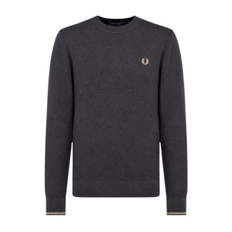 Fred Perry Round-neck Knitwear - Knitwear - Hombre - Negro - 2XL