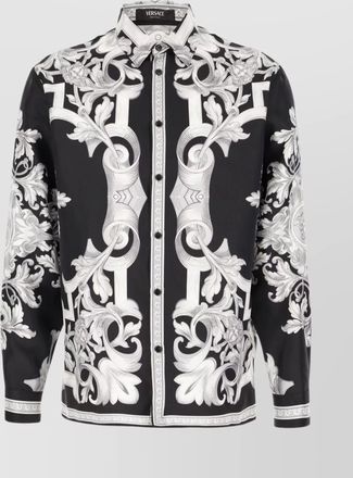 Versace baroque pattern structured collar long sleeves shirt