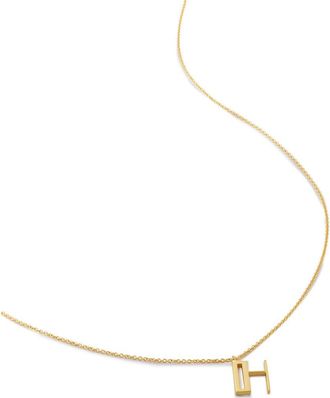 Monica Vinader Initial Pendant Necklace in 18Ct Gold Vermeil/Ss- H at Nordstrom