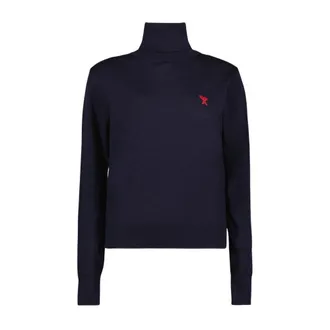 Ami Truien & Vesten, Dames, Blauw, M, Hart Vriend Coltrui Sweater