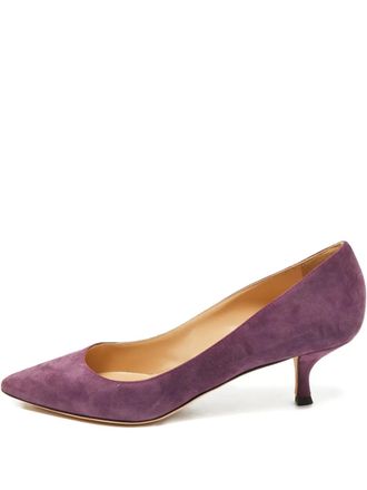 Sergio Rossi pointed-toe suede pumps - women - Suede/Calf Leather - 38 - Purple