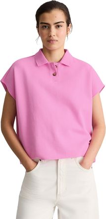 Marc O'Polo Denim Poloshirt MARC OPOLO DENIM, Damen, Gr. XL, pale bubblegum, Jersey, Obermaterial: 100% Baumwolle, relaxed fit normal, Shirts Poloshirt, &auml;rmellos wide a