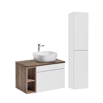 Petits Meubles Conjunto mueble lavabo individual tableros laminados blanco