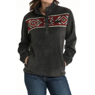 Cinch Polar Fleece Pullover Sweater In Charcoal
