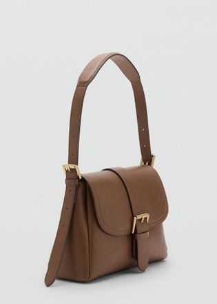 Mango Borsa da spalla fibbie marrone medio - Donna - Taglia unica - MANGO
