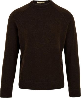 FILIPPO DE LAURENTIIS Crewneck Trui - Heren - Ronde hals truien - Bruin - 3XL - Wol - Truien & Vesten