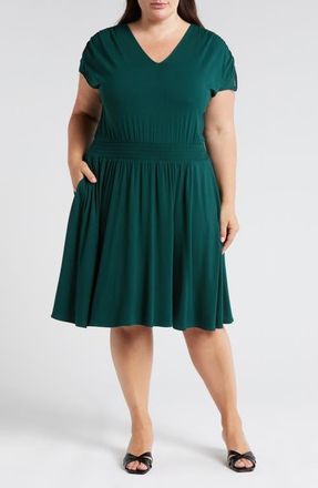 Universal Standard Piper Stretch Jersey Dress in Forest Green at Nordstrom, Size 4Xl