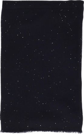 Faliero Sarti Long Rectangular Wool Blend Scarf with Subtle Speckles