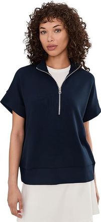 Varley Ritchie Short Sleeve Sweat Womens Sweatshirt Navy : XXS, Elastane/Polyester/Viscose