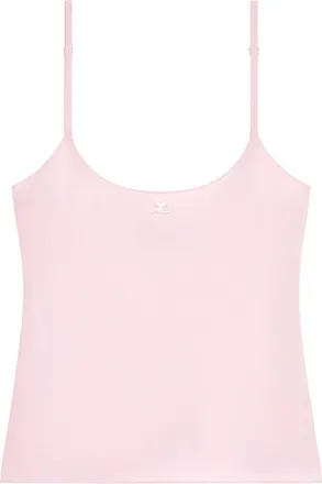 Courr&egrave;ges Cropped Tank Top with Adjustable Spaghetti Straps