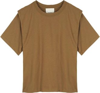 Isabel Marant Zelitos T-shirt - Dames - T-shirts - Bruin - XS - Katoen - Tops