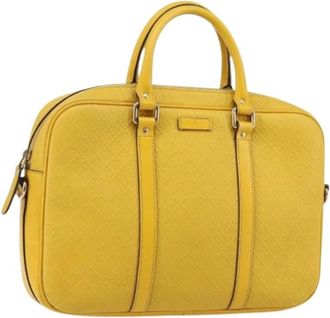 Gucci Pre-owned Gele Leren Handtas - unisex - Vintage Handtas - Geel - ONE Size - Leer - Vintage