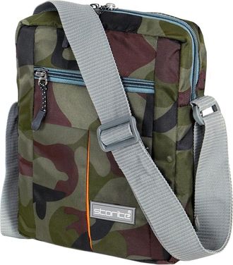 Generic 10 Inch Small Stylish Padded Mini Sling Bag for Men and Women, Small Passport Travel Bag and Small Sling Bag (25x19x7cm)(GreenGrey)